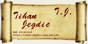 Tihan Jegdić vizit kartica